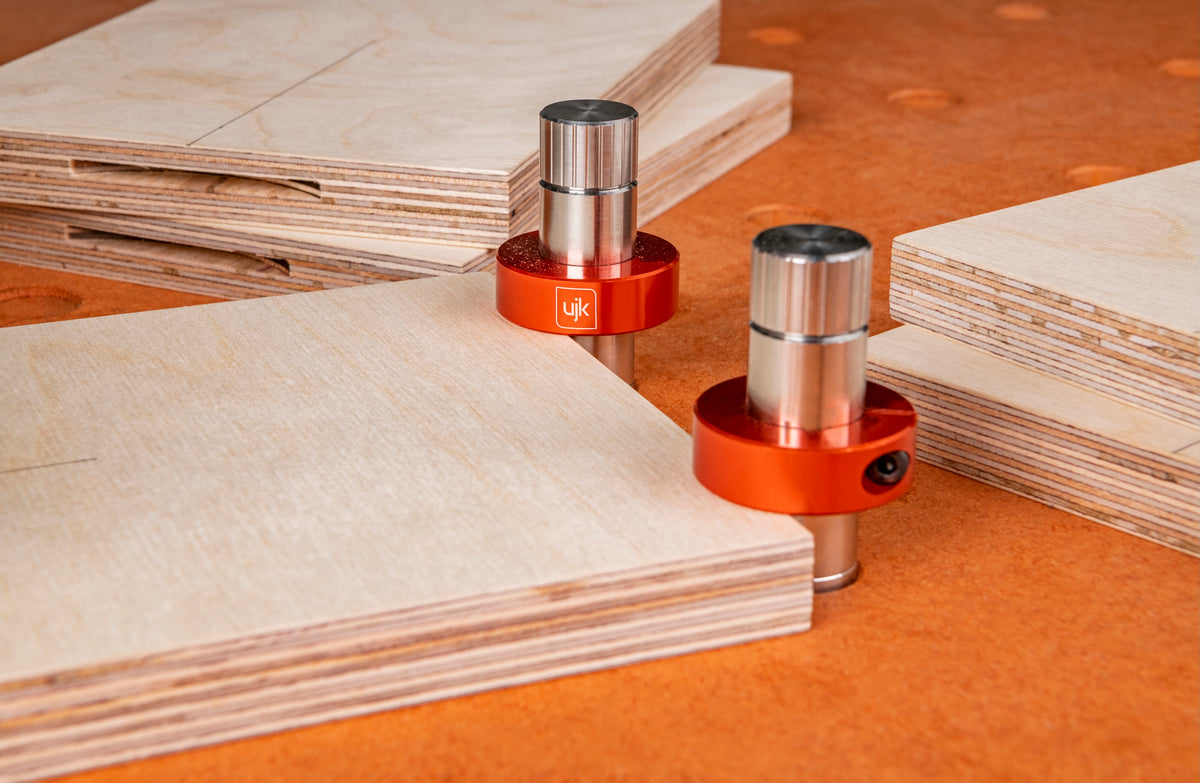 UJK Bench Dog Stop Collars 20mm Pack of 2 - Close-up view showing split design and 38mm outer diameter