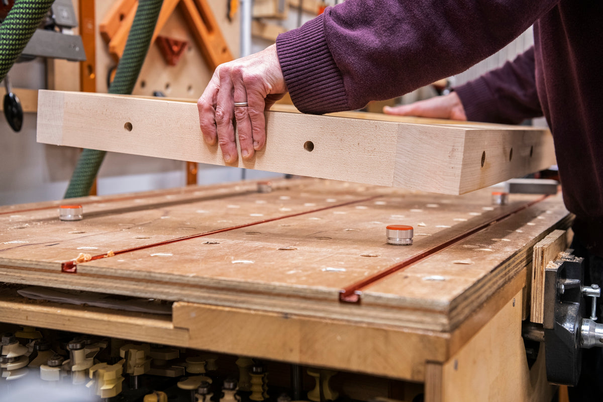 Adjustable height UJK Work Support 20mm bench dogs, ideal for levelling and supporting uneven work pieces in Australian woodworking