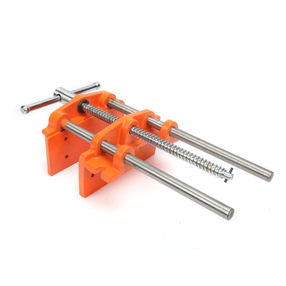 Pony Jorgensen 175mm Woodworker's Vice mounted on workbench, showcasing jaws and mounting mechanism