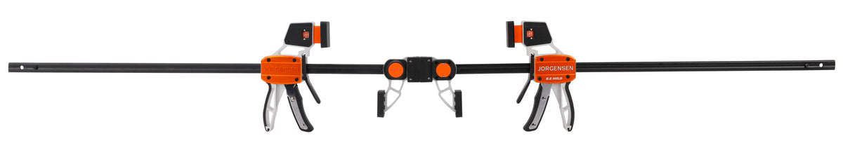 Pony Jorgensen Set of 6 EZ-Hold Platinum Series 610mm Trigger Clamps in action, showcasing high tensile aluminium construction