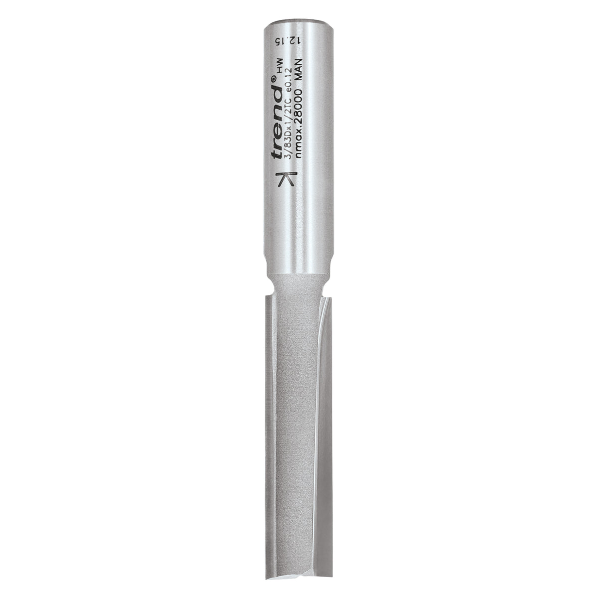 Trend TCT Straight Router Bit 2-Flute 12.7mm Diameter 1/2in Shank