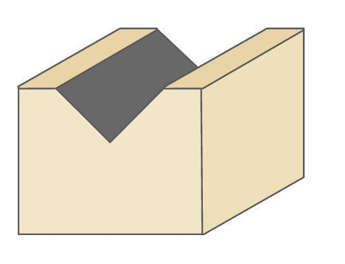 Torquata Chamfer V-Groove Router Bit in use, creating precise grooves and chamfered edges