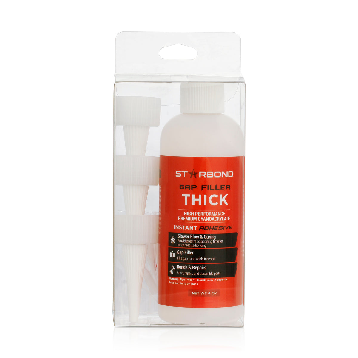 Starbond Gap Filler Thick CA Super Glue in 4 oz size - Detailed shot showcasing the thickness and texture of the glue