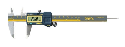 iGaging OriginCal Digital Vernier Calipers displaying Metric and Imperial measurements clearly
