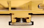 Incra Mitre Express Universal Sled System close-up of T-slot detail