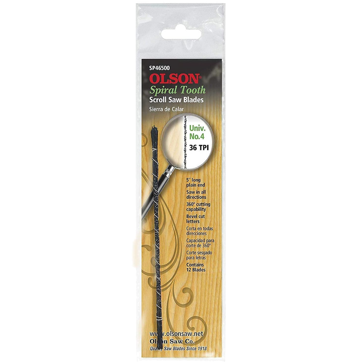 Olson Spiral Scroll Saw Blade 36TPI UN 4 in action, providing precise and effortless cutting for woodworking projects