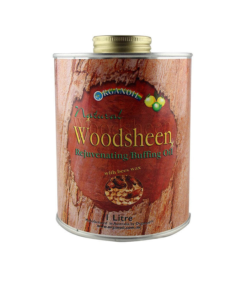 Organoil Woodsheen Fine Buffing Oil Clear Finish 1L - Suitable for pale timbers, provides a quality satin patina