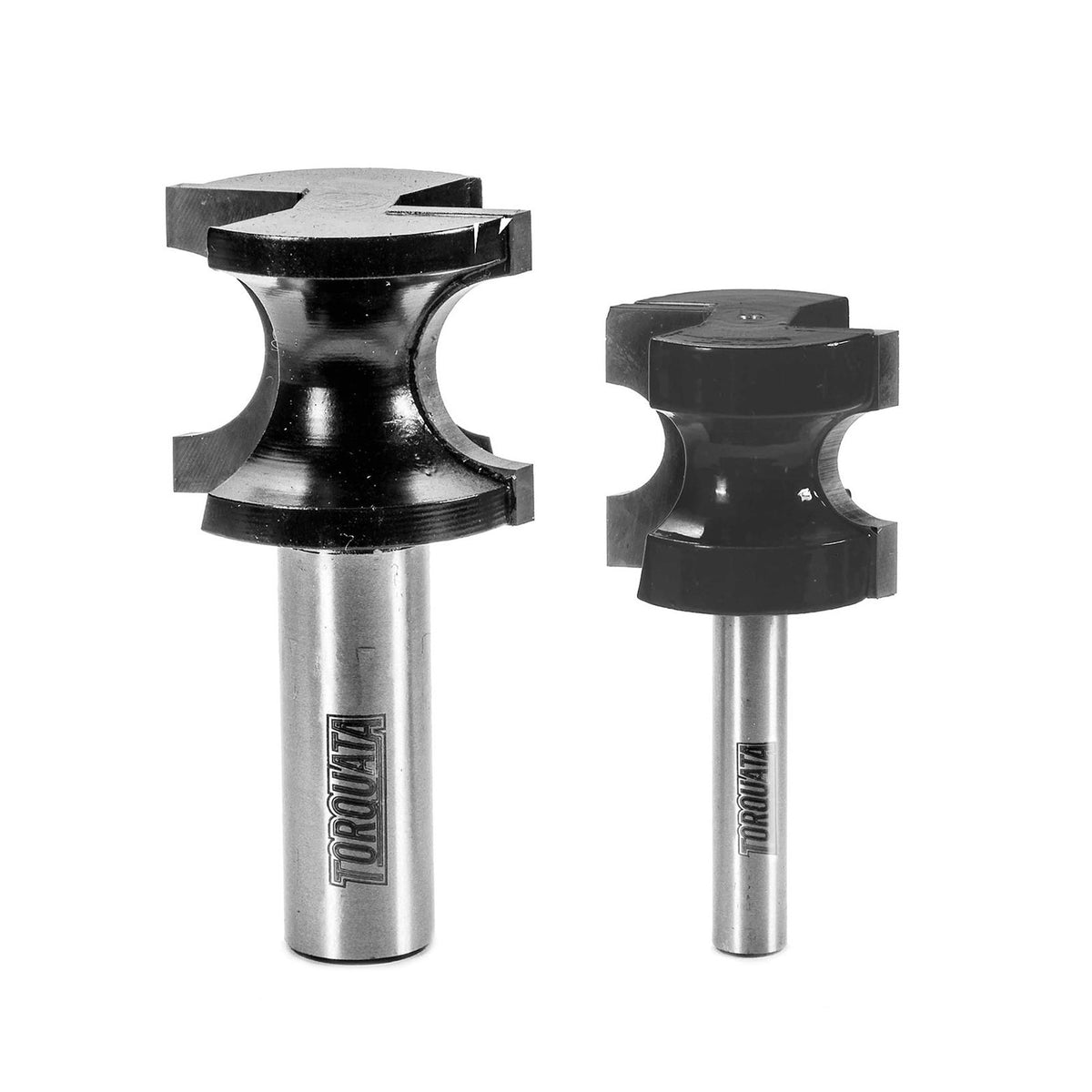 Torquata Bull Nose Moulding Router Bit creating half-circle edges in one pass