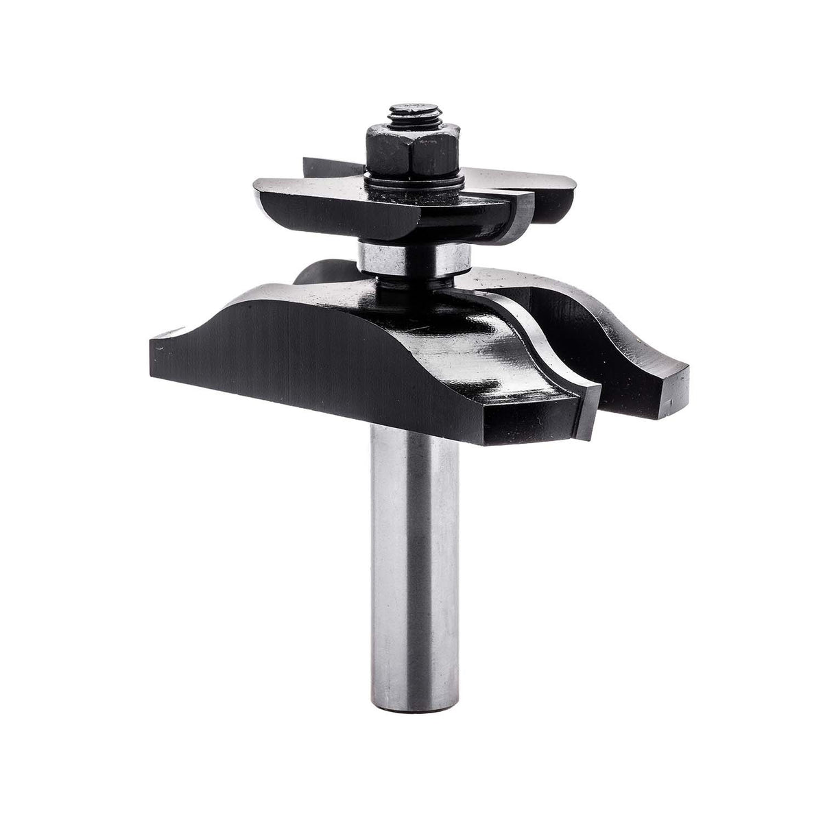 Torquata Back-Cutter Ogee Router Bit creating arched panel design for traditional raised panel doors