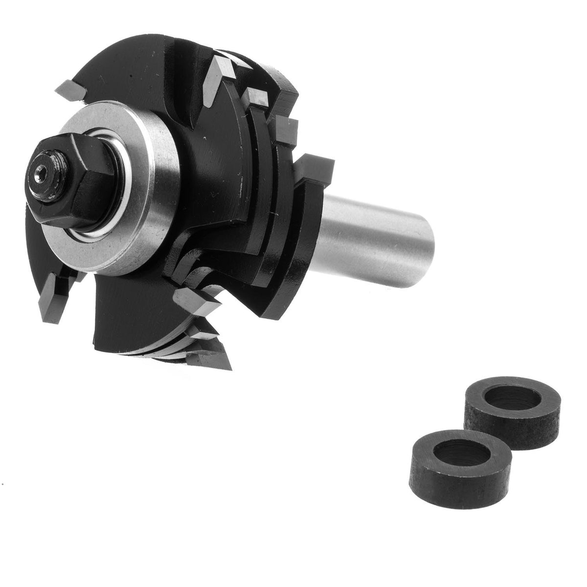 Torquata Slot Cutter Router Bit Set with stackable design for precise cutting adjustments, featuring four common thicknesses