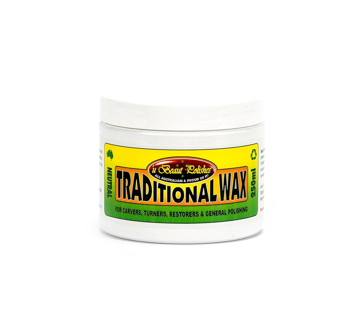 U Beaut Traditional Wax 250mL - Close-up of wax paste jar with Australian blend of waxes for durable, shiny finish