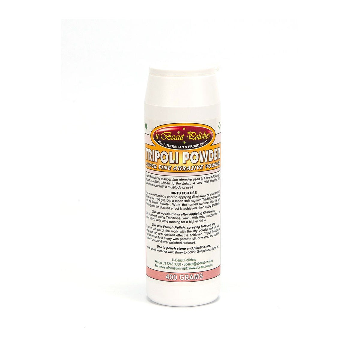 Fine Tripoli Powder Abrasive for woodturning, ideal pre-Shellawax application. Use with Traditional Wax for dazzling finishes