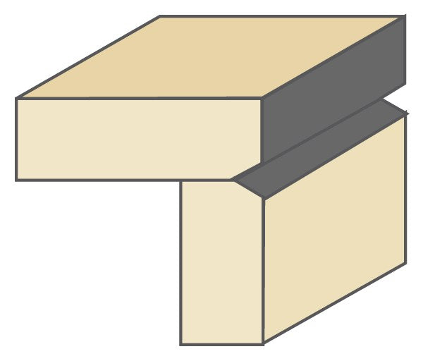Torquata Flush V-Groove Trimming Router Bit in action, creating precise V recess over jointed edge
