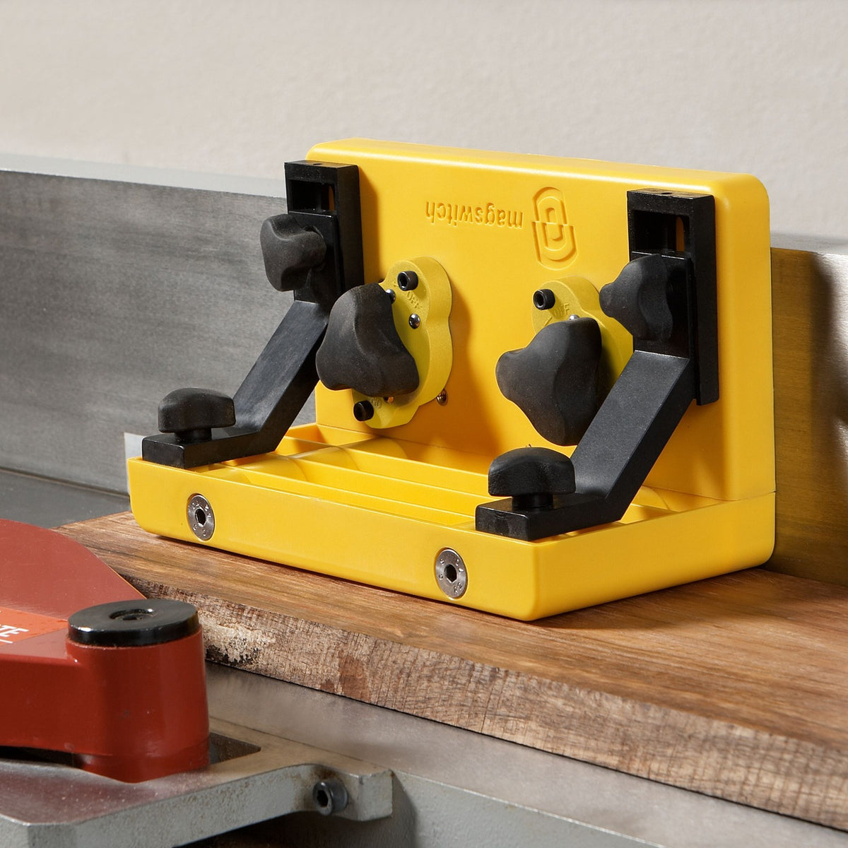 Magswitch Magnetic Dual Roller Fence Guide attachment for woodworking tool, part of Magswitch Workholding System
