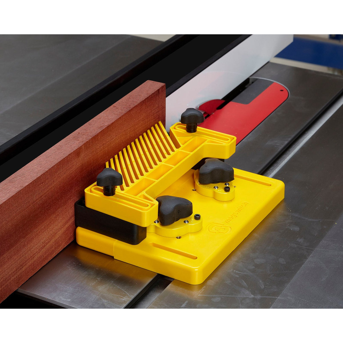 Magswitch Universal Mounting Base attached magnetically on small table-top surface