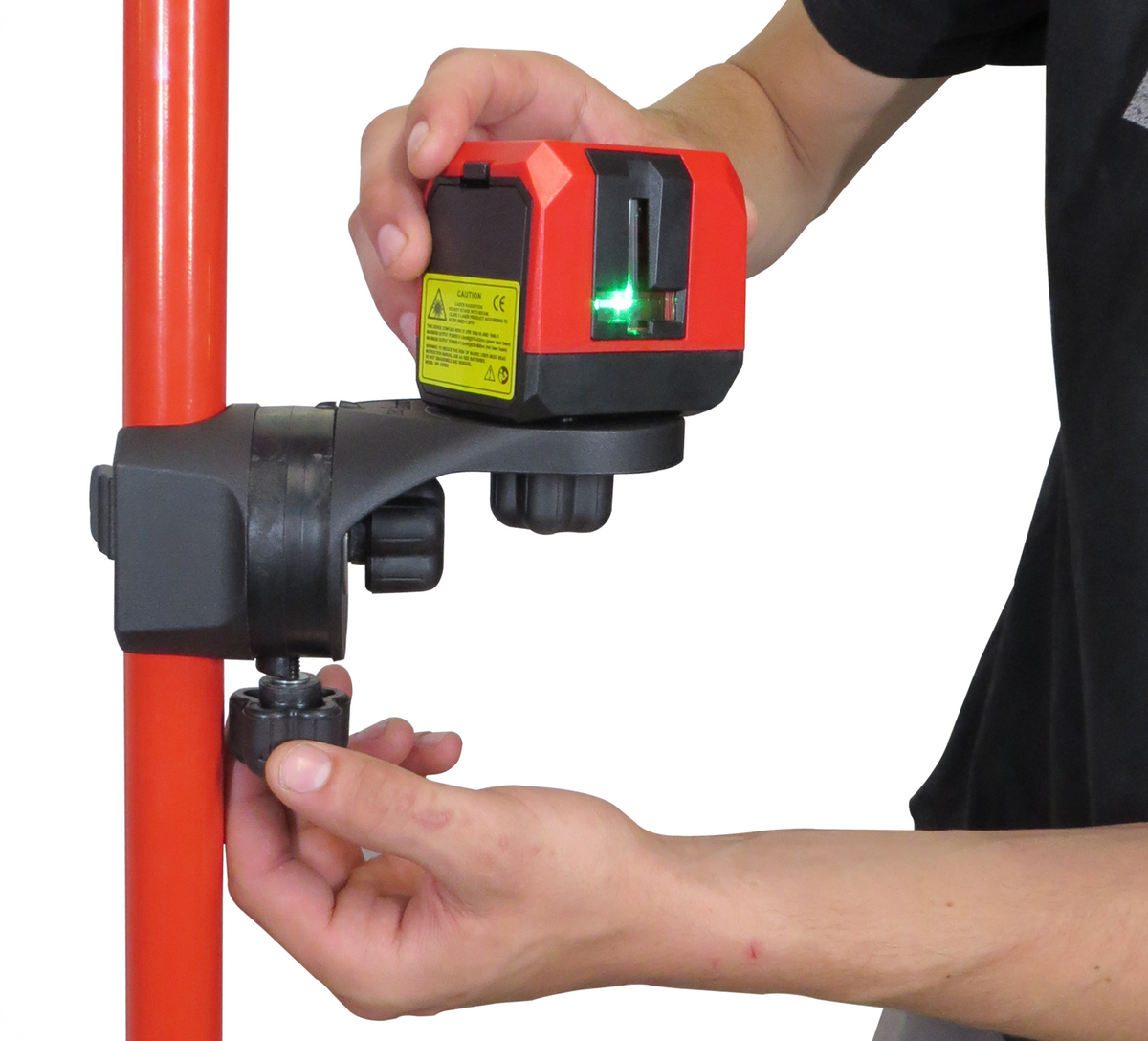 Fastcap Third Hand Laser Mount Accessory Kit in action, enhances support arms for precise measurements and marking