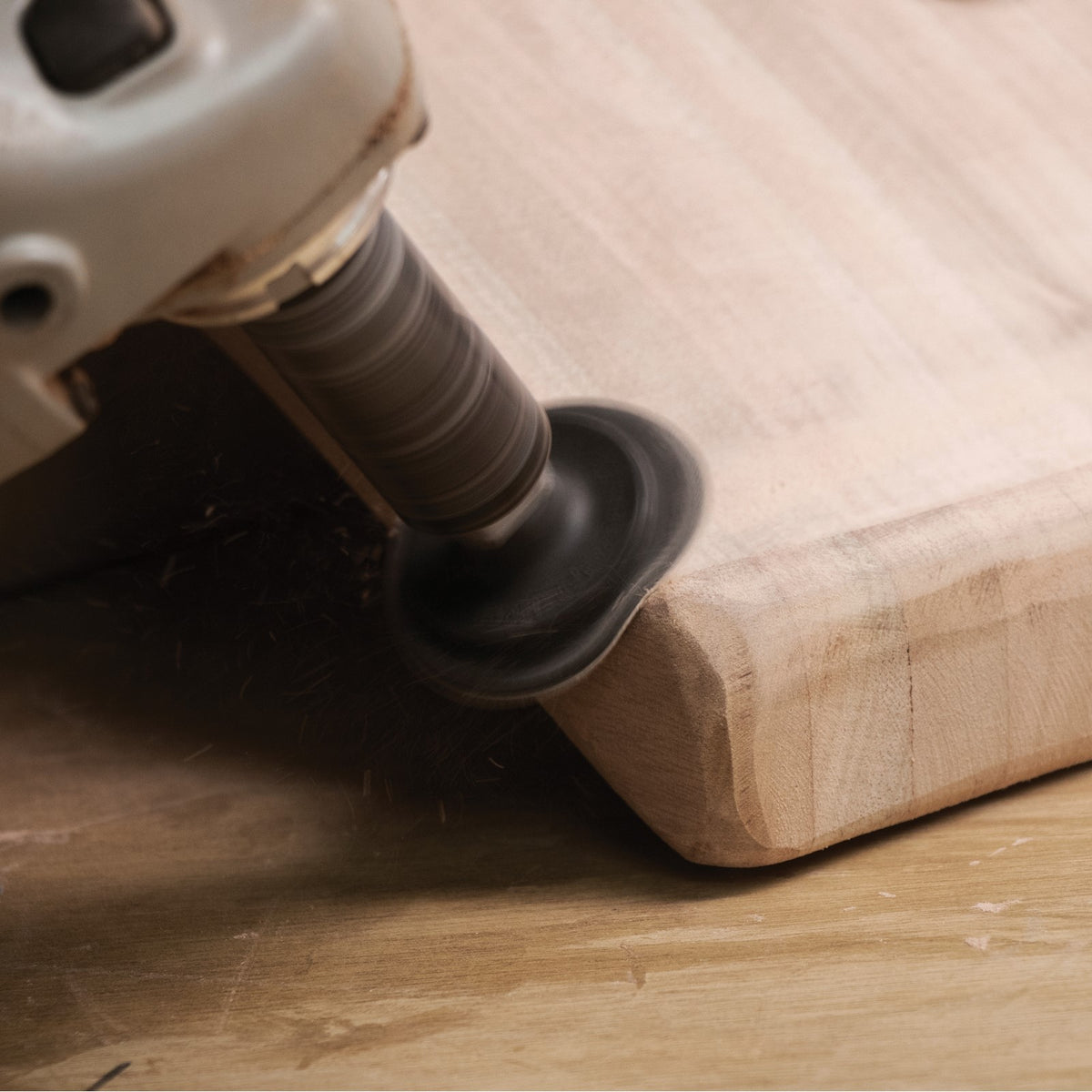 Arbortech Contour Sander Attachment in action sanding woodwork