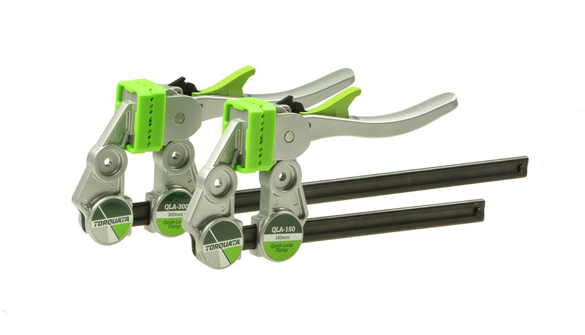 Torquata Set of 4 Quick Release Cam Lever Clamps in action with 150mm capacity