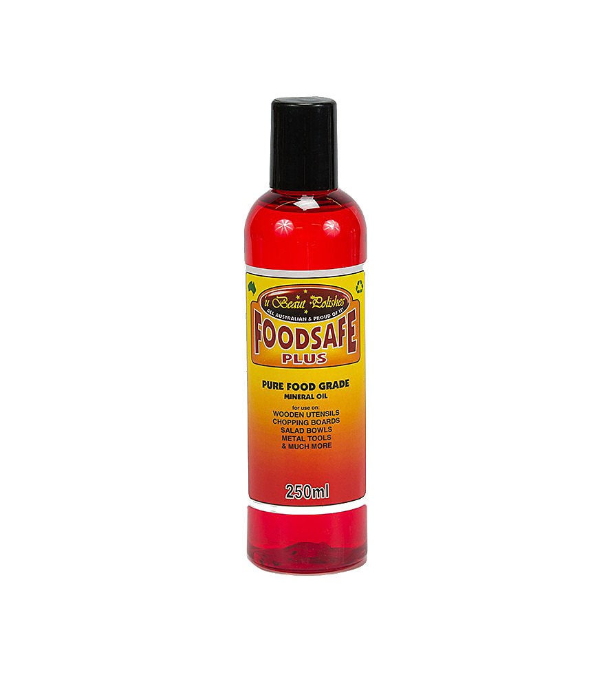Food-safe mineral oil ideal for wooden food utensils like chopping boards and salad bowls