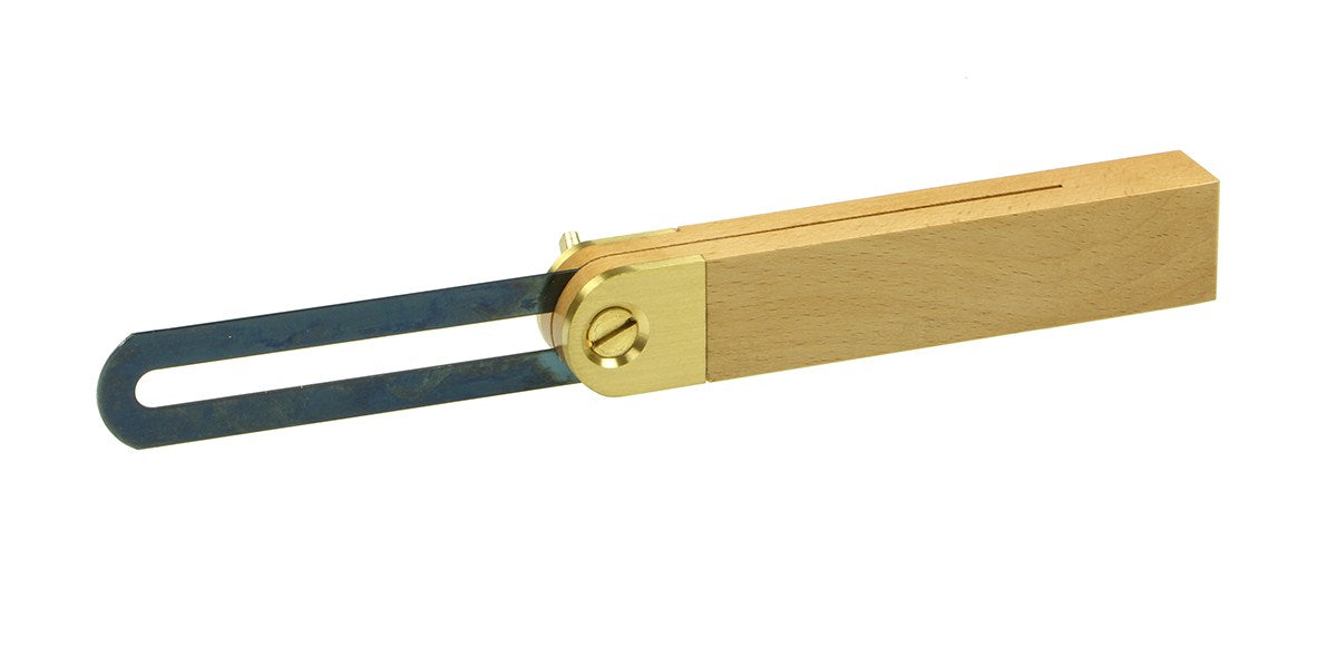 Crown Sliding Bevel 230mm Blade on Beechwood & Brass Handle woodworking tool detail