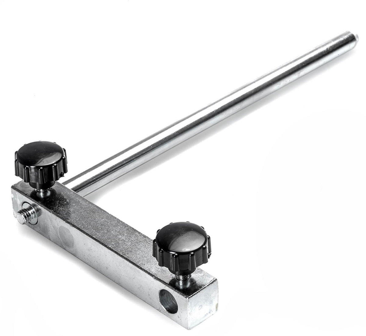 Sherwood Whetstone Grinder Support Arm Extension attached to 12mm support bar for chisel sharpening