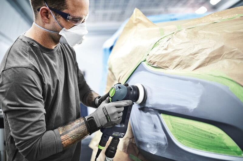 Festool Soft Interface Pad 90mm x 15mm on curved surface, ideal for delicate sanding tasks