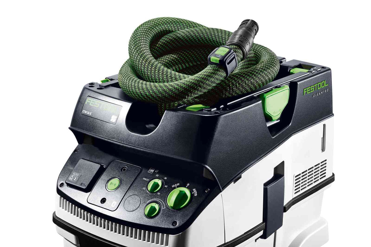 Festool CTM 36L M Class Dust Extractor side view in workshop