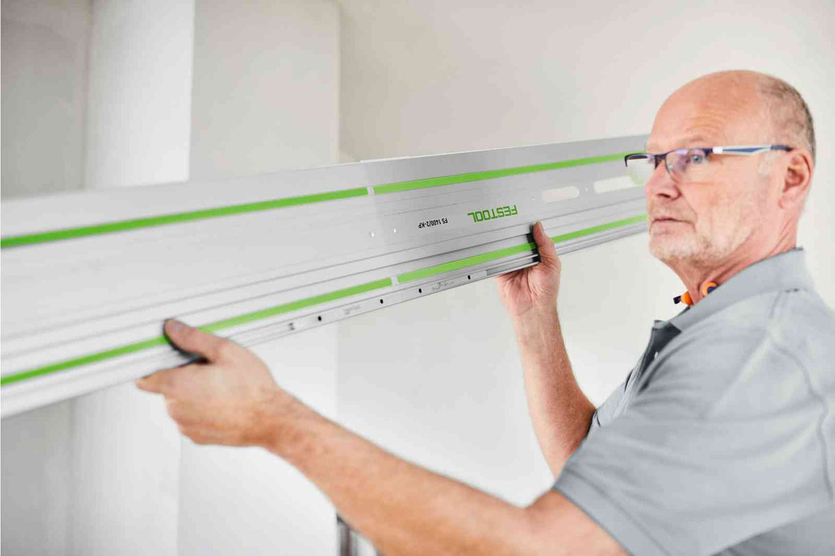 Festool FS Guide Rail Joiner Set connecting two guide rails seamlessly