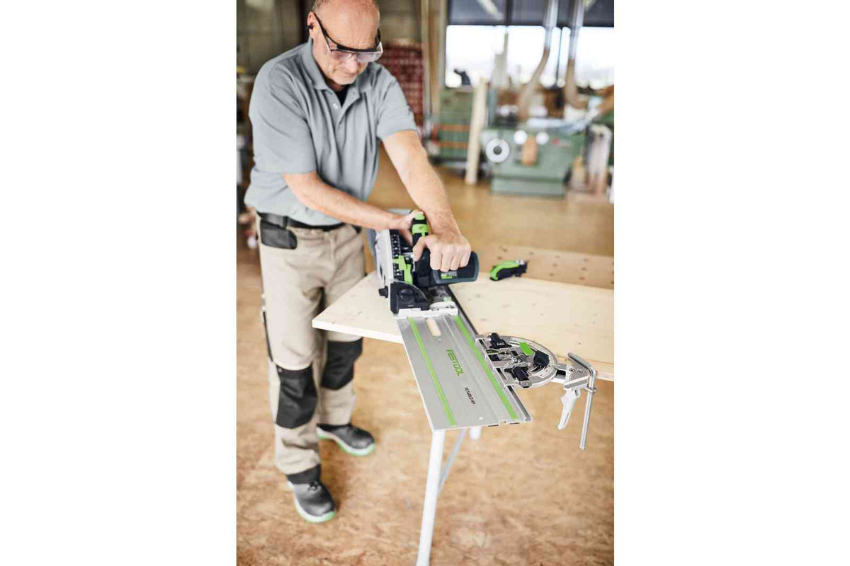 Festool FS Guide Rail Accessories Set in Systainer with clamps, angle stop, deflector, Kickback Stop, connecting pieces, and splinter guard