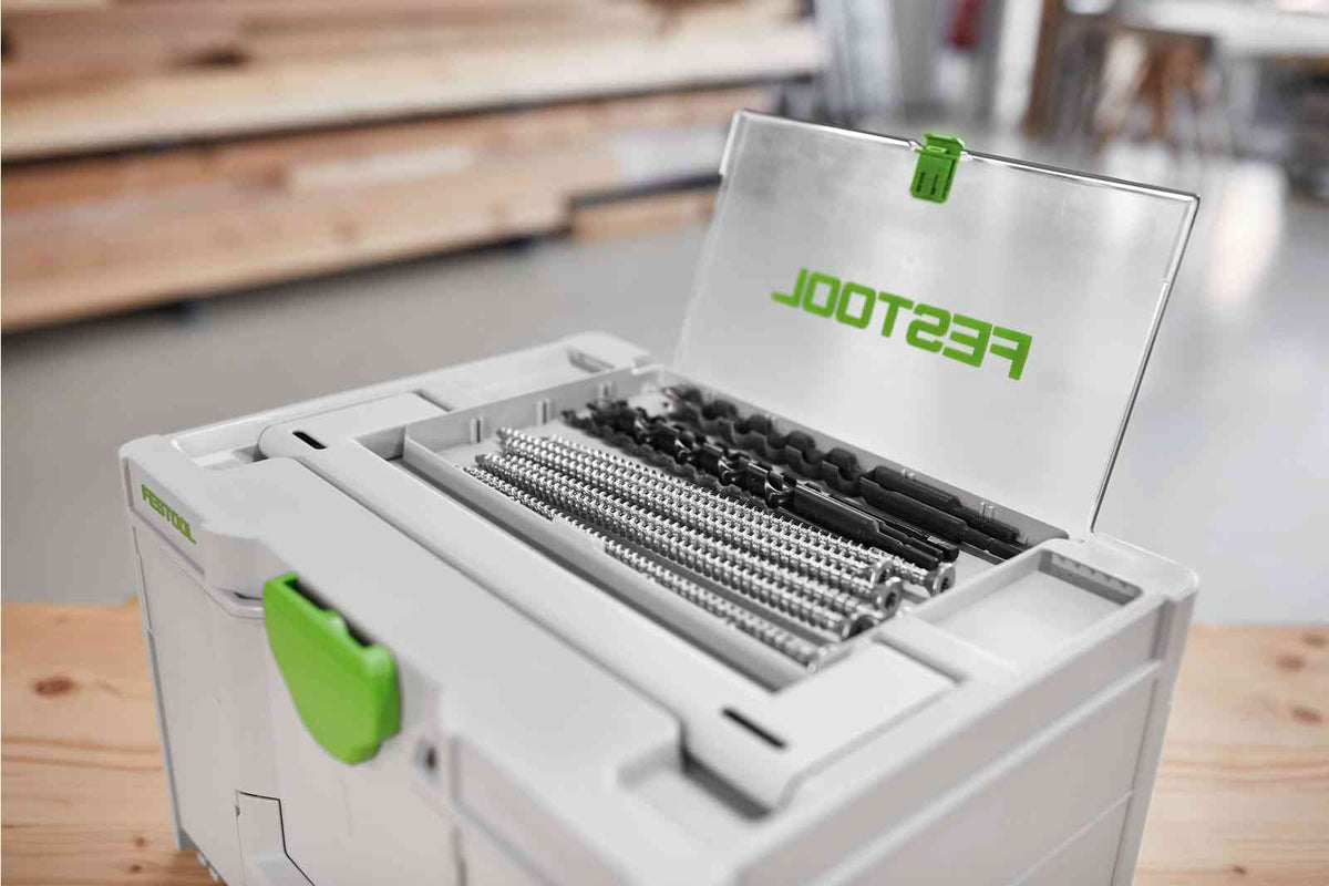 Festool Systainer3 SYS 2 Medium with organized tools and accessories in lid compartment