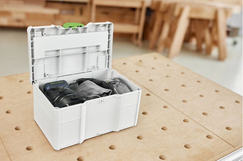 Compact Festool Systainer SYS3 S 147 Storage Box showcasing organized storage for small parts and accessories