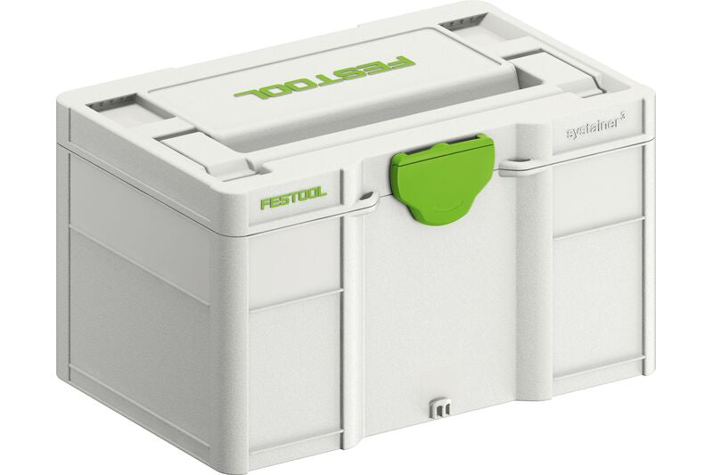Compact Festool Systainer SYS3 S 147 Storage Box for small parts and accessories, offering neat organization and easy transport