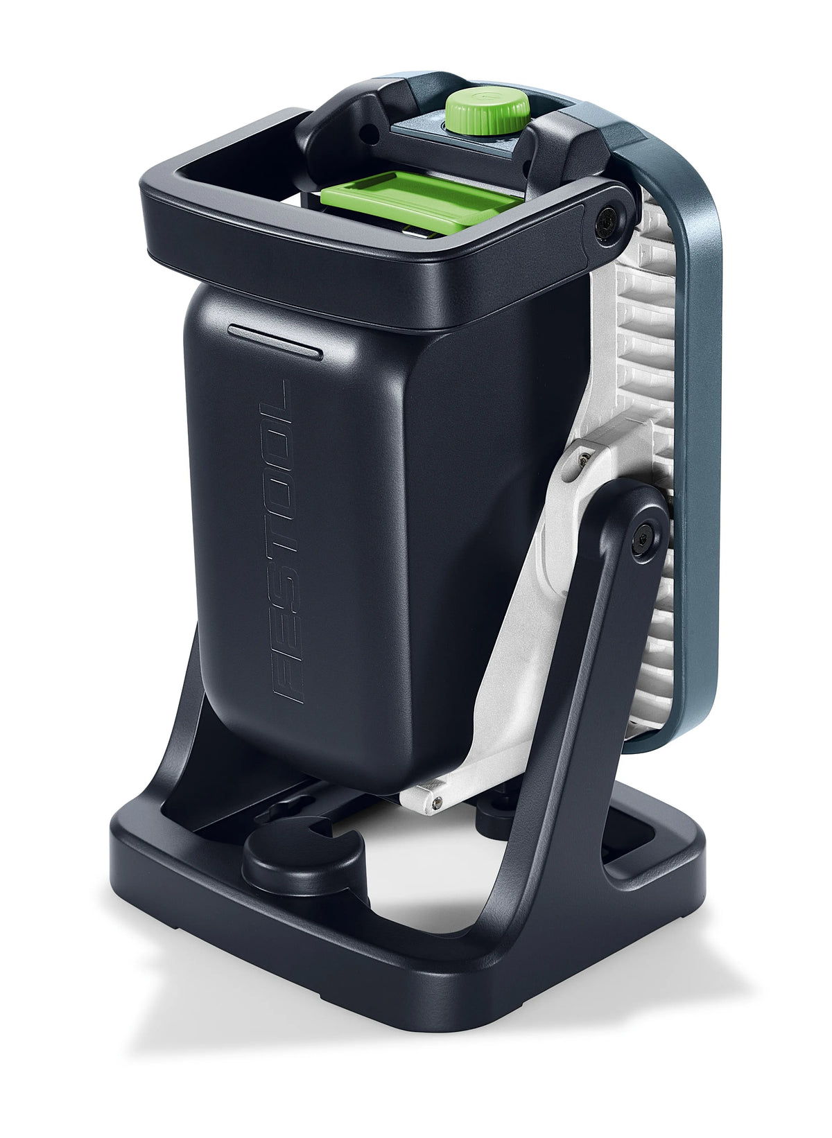 Festool SYSLITE KBS C Cordless Construction Light in action, illuminating a construction site with 5000 lumens