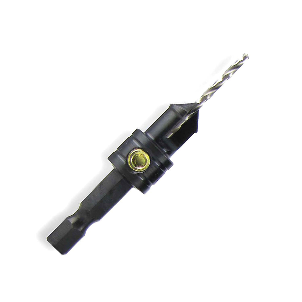 Snappy 4.4mm #8-Gauge Gold Screw Countersink Drill Bit HSS in action, providing efficient pilot hole drilling and countersinking