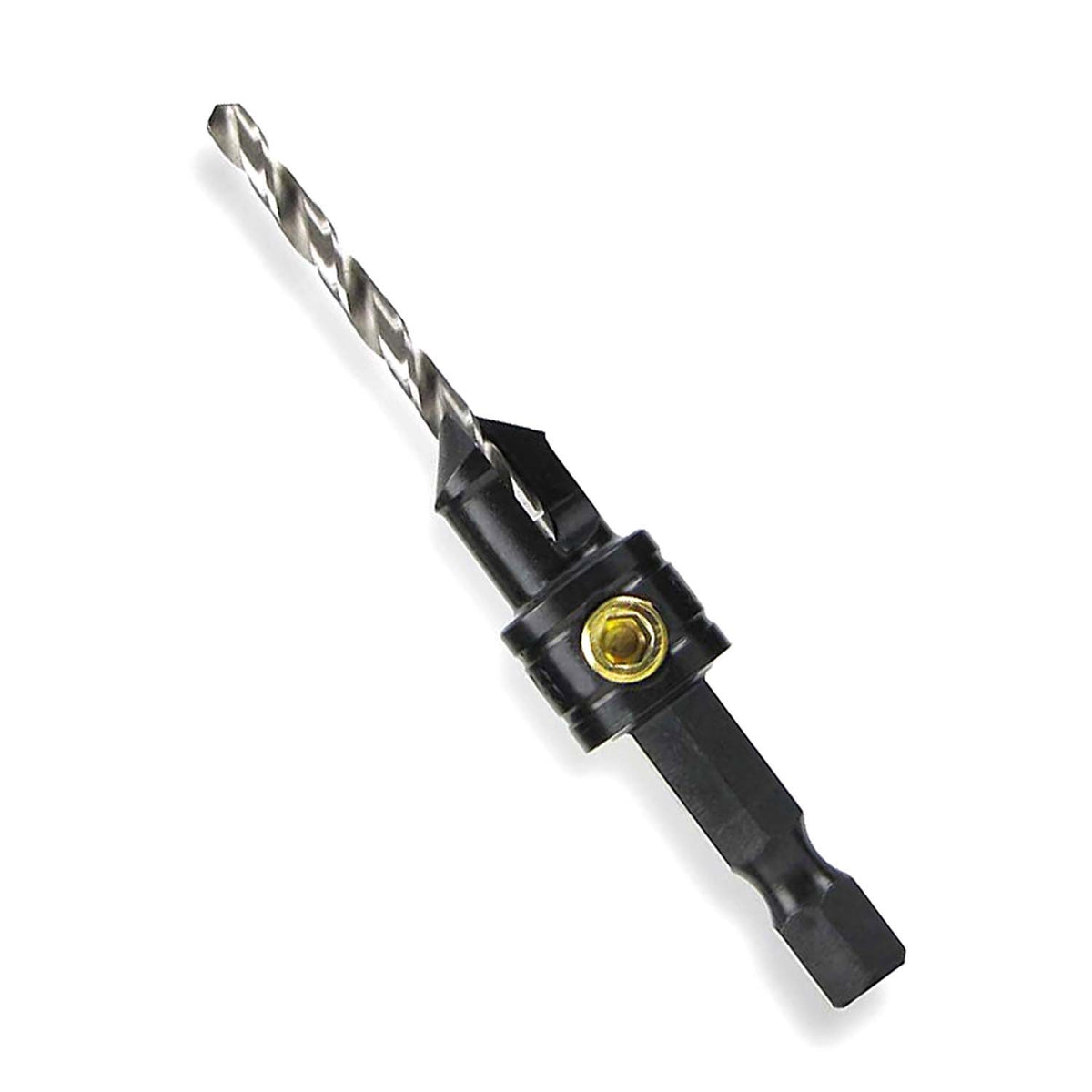Snappy Gold Screw Countersink Drill Bit in action, creating a perfect pilot hole and countersink for screws