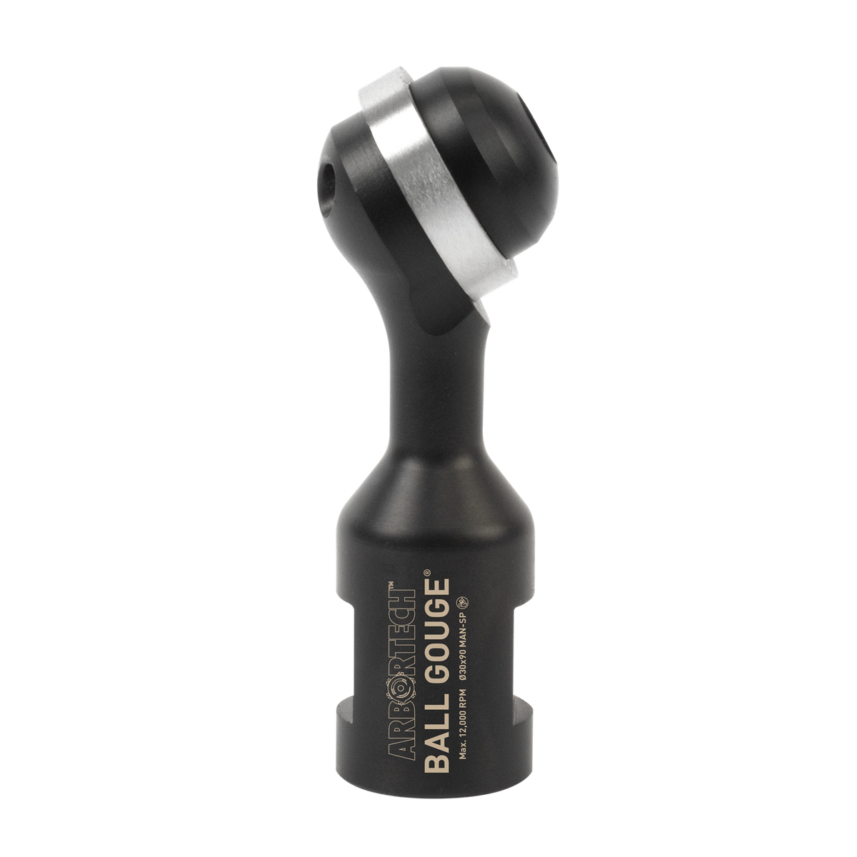 Arbortech Ball Gouge attachment carving concave surfaces with 'Anti-Grab Technology' in woodworking project