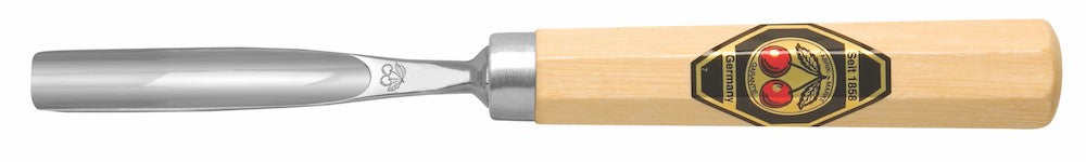 Kirschen Two Cherries #10 Long Bent Gouge Wood Carving Chisel in Remscheid Germany, showcasing superior craftsmanship and quality steel