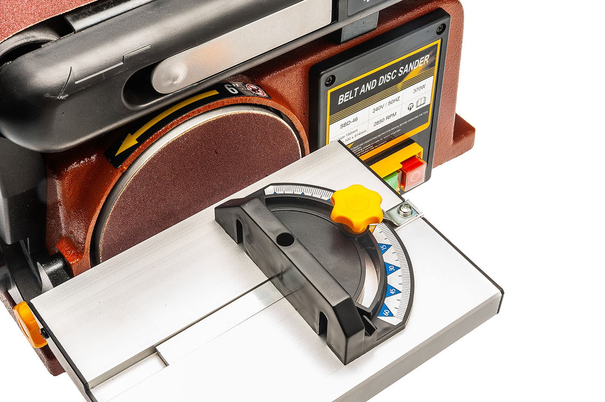 Sherwood 4 x 6in Benchtop Belt and Disc Sander 375W in action, showcasing its efficient power and smooth operation