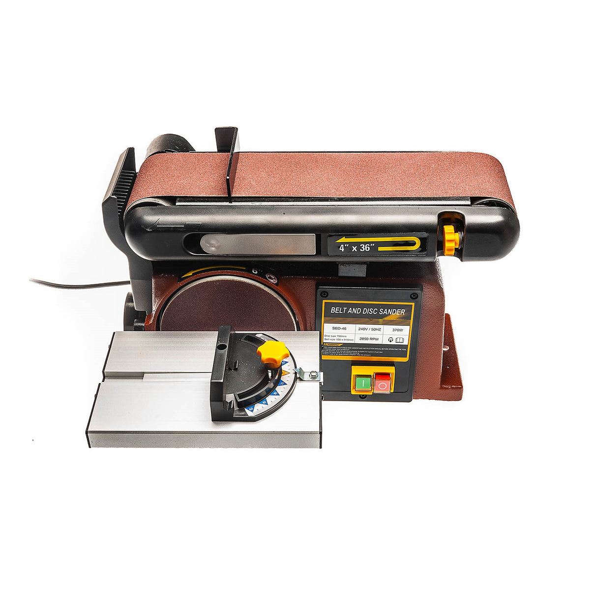 Sherwood 4 x 6in Benchtop Belt and Disc Sander in action, showcasing its efficient power and smooth operation