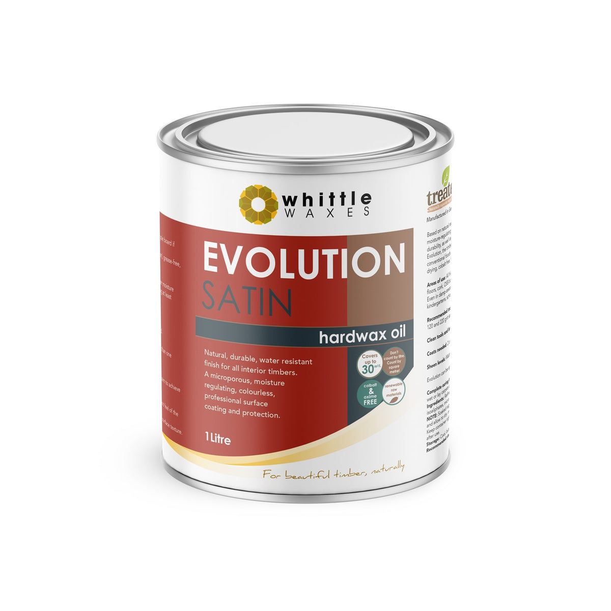 Whittle Waxes Evolution Hardwax Oil Satin Sheen 1 Litre - Product in Australian woodworking tools store