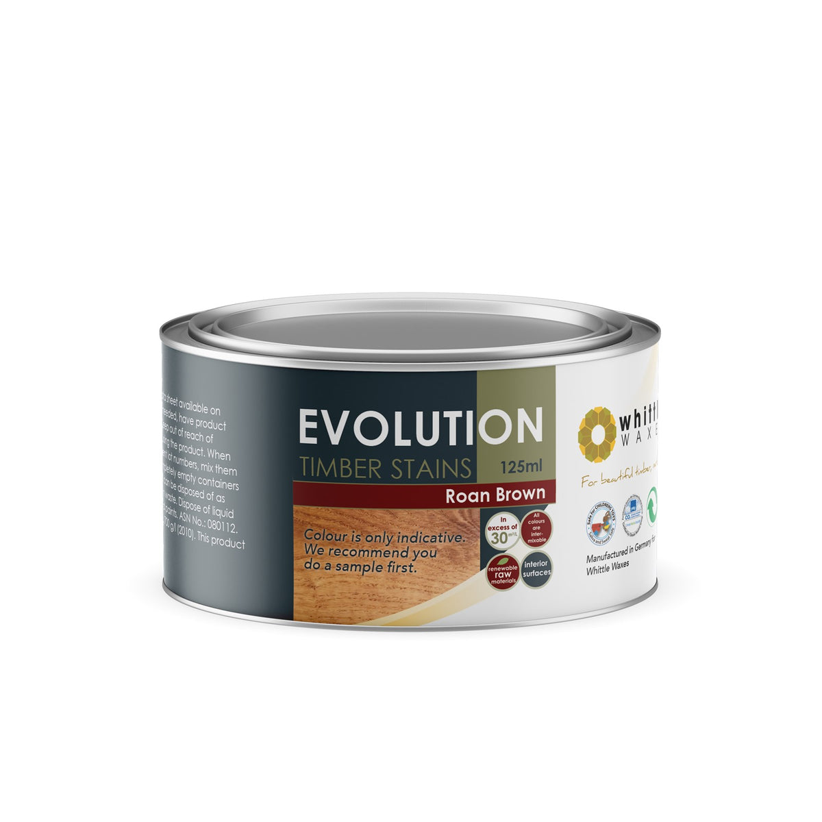 Whittle Waxes Evolution Roan Brown Colour Stain 125ml bottle Australian woodworking tools store