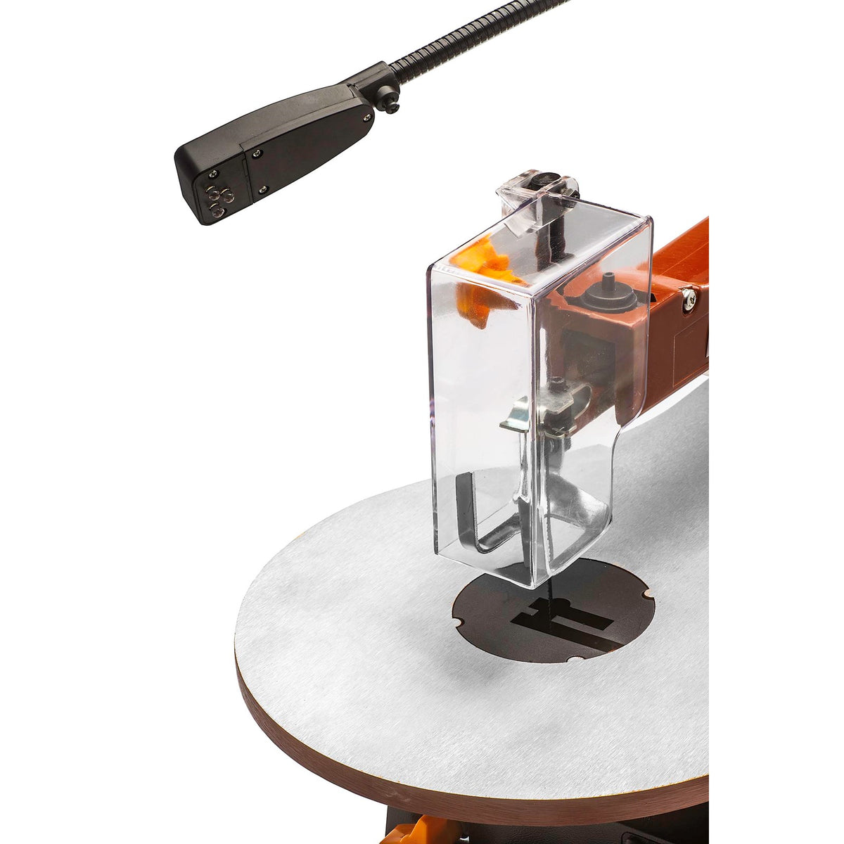 Sherwood 16in Variable Speed Scroll Saw, angled view showcasing precision and versatility