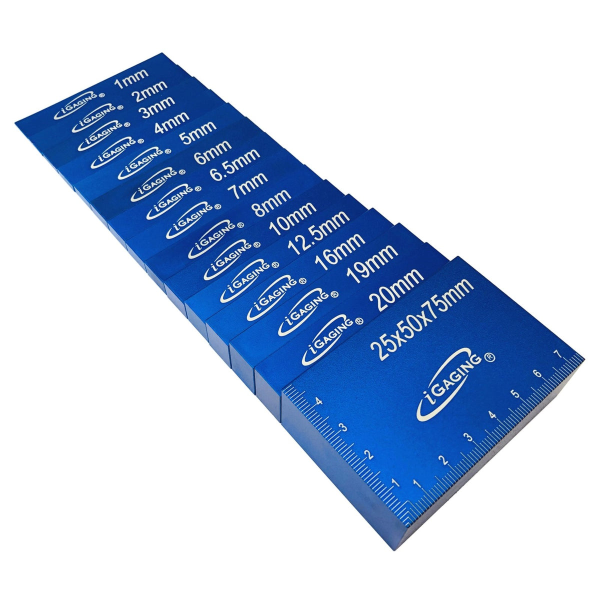 Precision machined anodised aluminium setup blocks for woodworking machinery setup