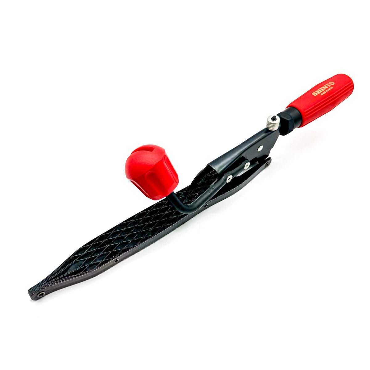 Shinto Double-Sided Japanese Saw Rasp with Handle 254mm Blade in action cutting wood