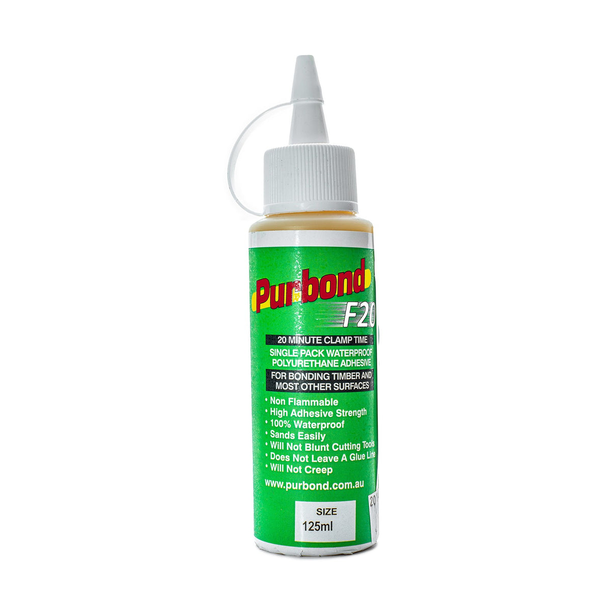 Purbond F20 Polyurethane Glue green label pack, fast curing waterproof adhesive in action