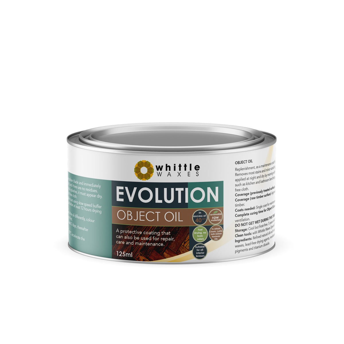 Whittle Waxes Evolution Object Oil Classic Sheen - Interior maintenance coat for timber surfaces coated with Hardwax Oil