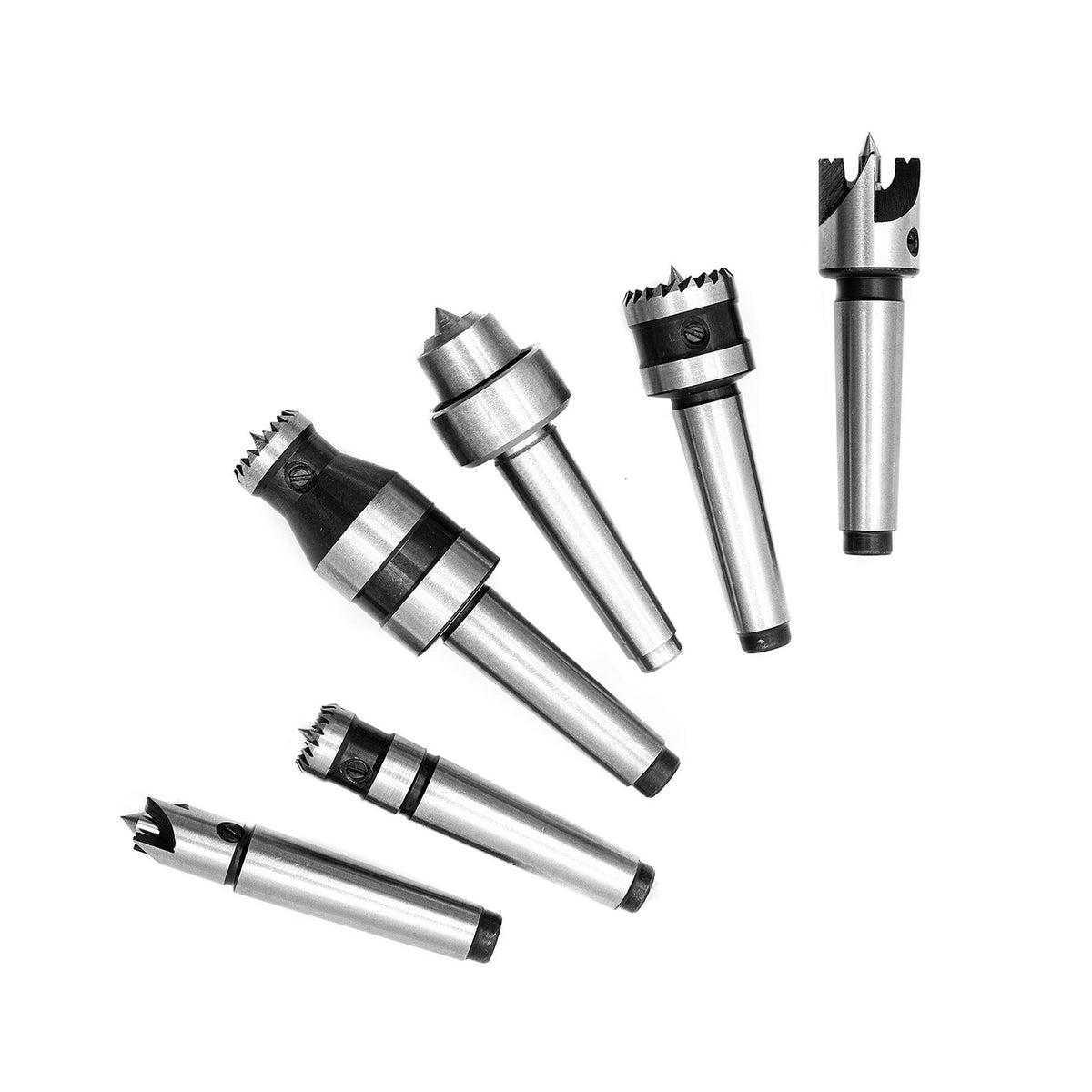 Torquata Set of 6 MT2 Woodturning Centres for Wood Lathes in Crown Centres Kit
