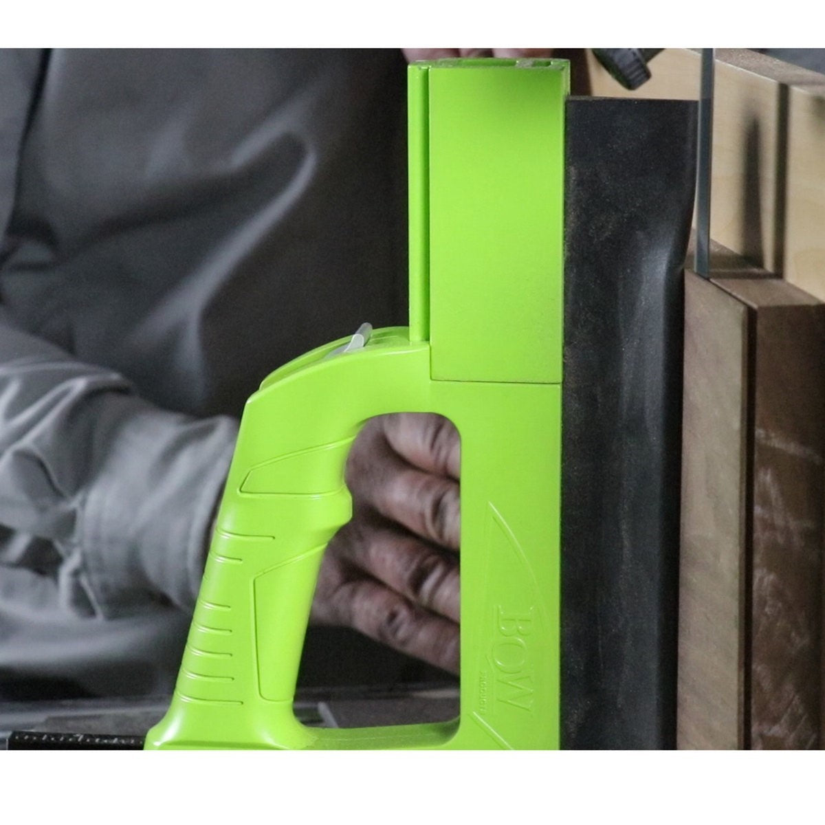BOW Products Bandsaw GuidePRO Complete Featherboard Set, detailed view showing installation on bandsaw