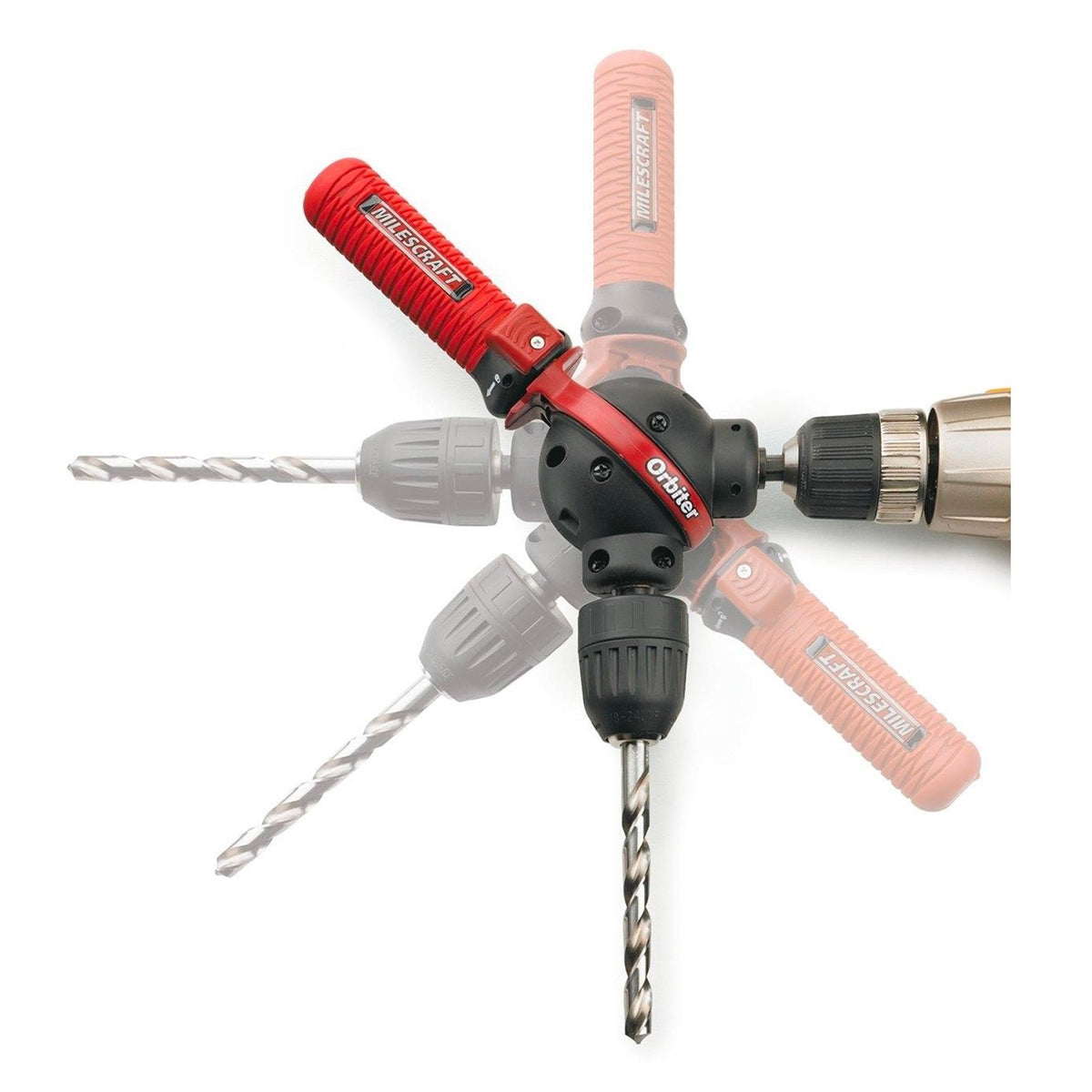 Milescraft Orbiter Angle Drill Driver with 360 Degree Adjustable Attachment in use