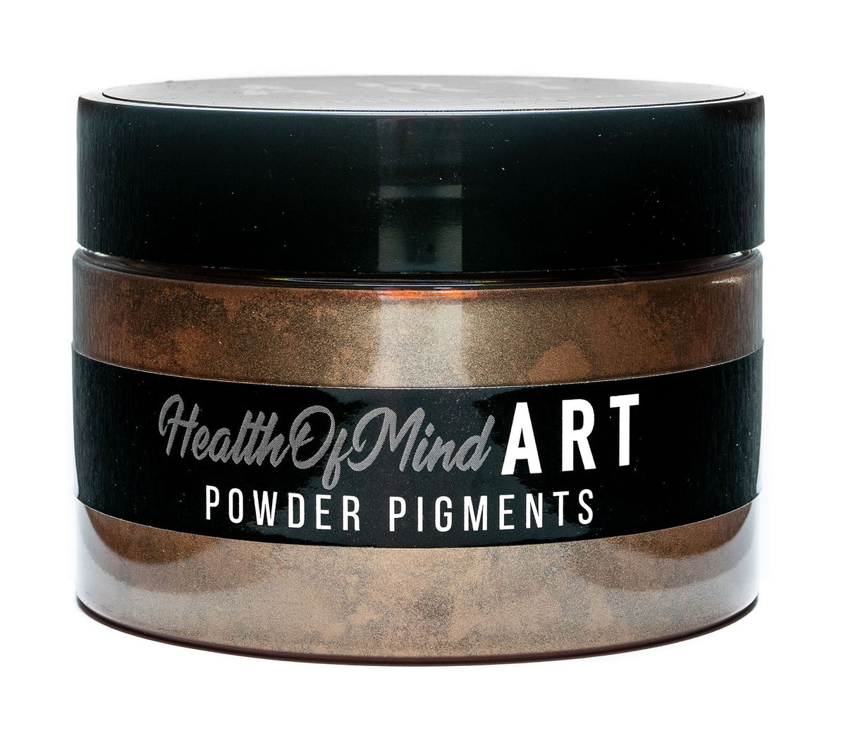 Health of Mind Art Copper Brown 50g Pearlescent Mica Powder for Epoxy Resin jar close-up